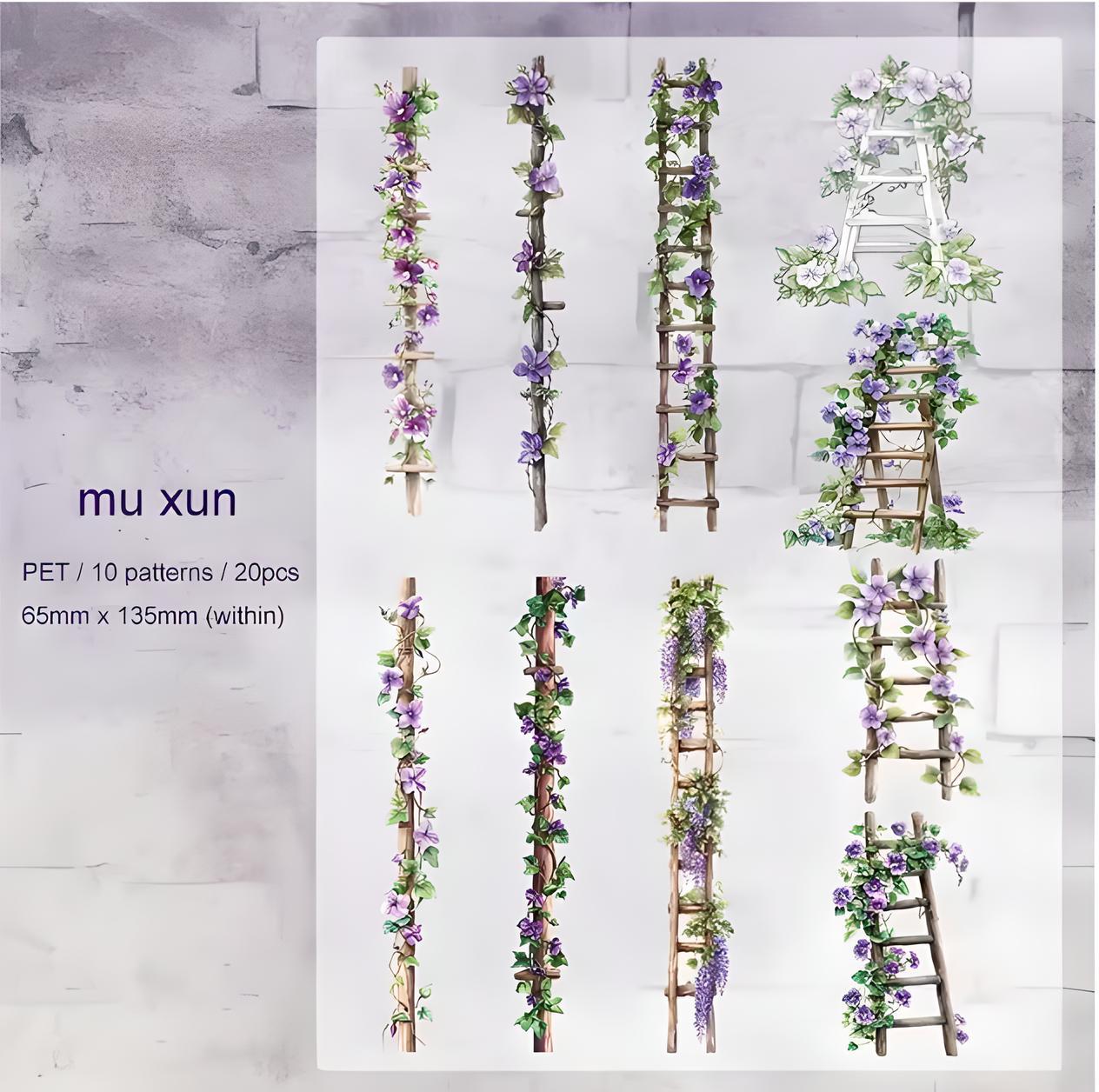 20 PET Stickers. Courtyard. Flower. Ladder. Wooden Ladder. Vine. Plants ...