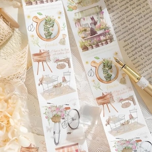 6 stijlen. Washi-papier. Koffieshop. Animemeisjes. Bloemen boeketten. Bloemenwinkel.