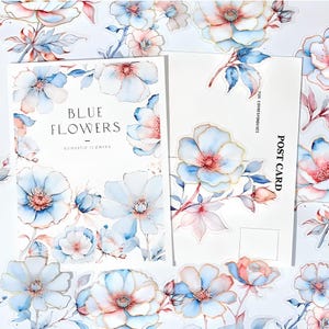 20 PET-Sticker. Goldfoliert. Blüten. Frühling. Wildblumen. Mohnblume. Anemone. Scrapbooking. Schreibwaren
