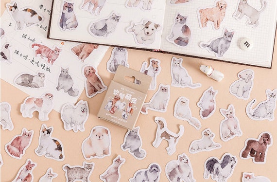 45 Pcs Kawaii Stickers Set Washi Scrapbooks Sticker Set Cute Dog
