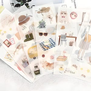 6 sheets, precut stickers. Glittery stickers. House, furniture, couple, cat theme.