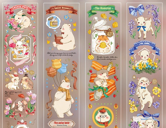Kawaii PET Tape Strips. Cartoon Forest Animals. Collage - Etsy Kawaii PET Tape Strips. Cartoon Forest Animals. Collage - Etsy