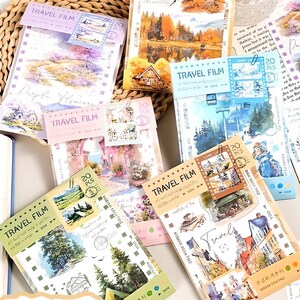 20 vellen, achtergrond, landschap, illustratie, vier seizoenen, scrapbooking, dagboekpapier.