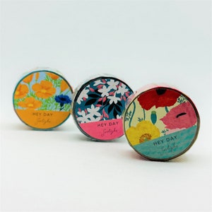 1 Rolle. Japanisches Washi Tape. Frühling. Mohnblume. Pusteblume. Mariendistel.