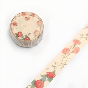 Folie Washi Tape Afplaktape Achtergrondmuziek klaproos tulp rode bloemen briefpapier scrapbooking ambachten kawaii dagboek