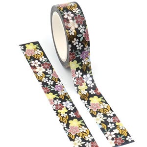 3 couleurs/modèles. Washi tape à motif japonais. Feuille d'or. Sakura. Fleur de cerisier. Ventilateur.