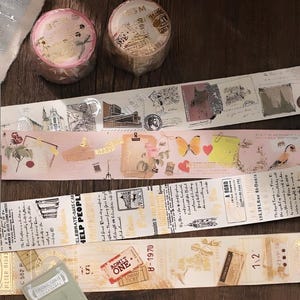Música de fondo. Cinta washi. Anémona. Escritura a mano. Papelería. Carta. Retro. Correo. Bloc de notas