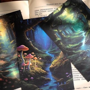 30 efímeras para scrapbooking, papel decorativo, fondo de fantasía, hojas de papel. Bosque encantado. Bajo el mar. Castillos