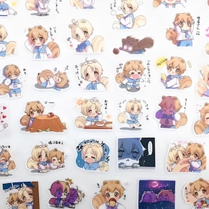 DIY, Kawaii, Manga, Anime Squirrel Girl Mood Stickers