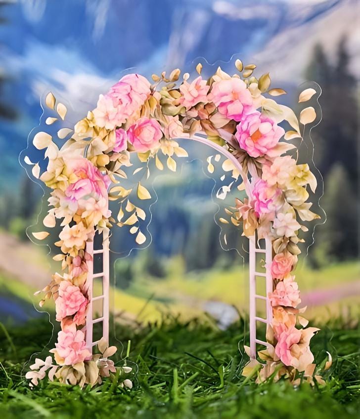 5 autocollants en PET. Fleurs. Arch. Arche de jardin. Lanternes. Vigne. Automne. Glycine. Tubéreuse.