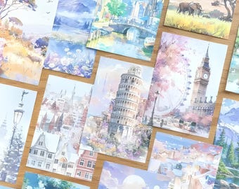 30 tło, scrapbooking, junk journaling, papier ilustracyjny. Ephemera. Papier dekoracyjny. Podróże. Europa. Góry. Holandia.