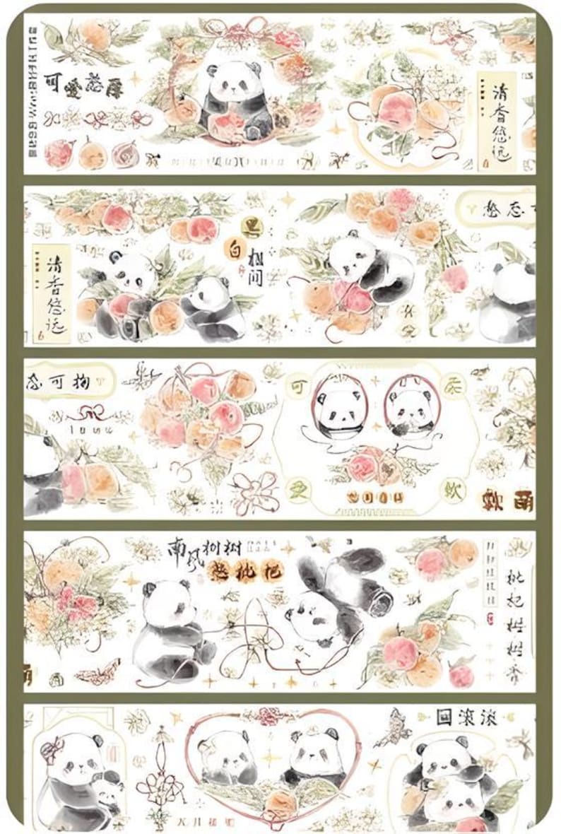 Cartoon. Anime. PET tape. Cat . Sakura panda. White rabbit from Alice in Wonderland. Panda