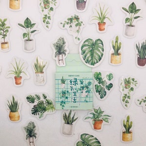 Autocollants de plantes de maison en pot de 45pcs