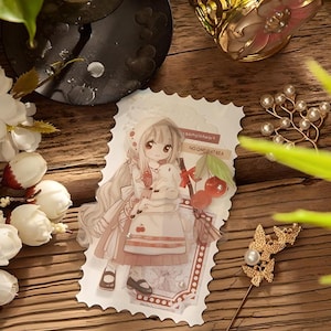 30 stickers kawaii, anime, manga, PET. Fille de la ferme. Pays. Canard. Chien. Lapin. Cat. Vache. Agneau