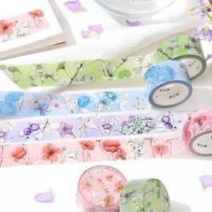 BGM. Washi tape. Drawings. Flowers. Spring. Berries. Iris. Tulip. Poppy. Daisy.