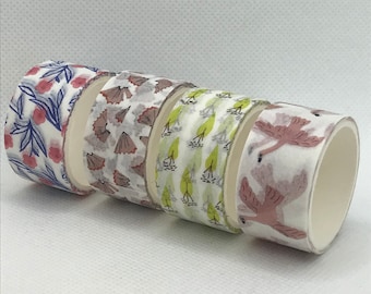 4 Traditional Japanese Pattern, Fabric Print, Design Washi Tape