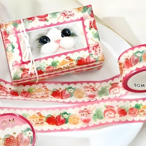 Neu Frühjahr 2023. BGM. Washi-Tape. Erdbeere. Katzen. Schwäne. Landschaft. Blaue Blumen. Wal. Siamkatze. Katzengesicht.