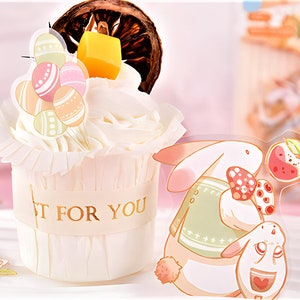 30, 40 autocollants PET et papier. Kawaii. Déjoué. Nounours. Ferme de printemps. Lapin
