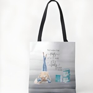 Bookworm, library, book lover, girl reading on the floor with book quote tote bag