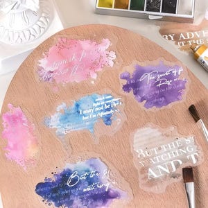 20, Aquarell Spritzer, Worte, Buchstaben, Sticker. HAUSTIER. Foliert. Schreibwaren-deko