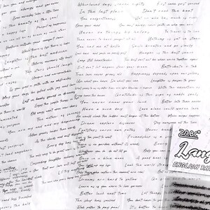 May include: A close-up of a white sheet of paper with handwritten text in black ink. The text is a collection of quotes and phrases about life, love, and happiness. The text is in a cursive font and is slightly faded. The paper is slightly wrinkled and has a few small tears. The text includes phrases like "Whirlwind days", "In the last place", "Don't read the knot", "Happiness depends", "Love alone could make life", "Better late than never", "Say everyone at the same time", "Friendship is a song", "Every day has its own music", "The way to do great work is to love what you do", "Love is a language", "The best moments are real", "Learn as if you were to live forever", "The ship has sailed", "You don't have to go", "It's better to have loved and lost", "The gold", "Language Game", "English Rhythm Flow Series".