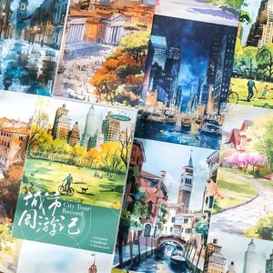 10 adesivos de fundo. Papelaria. Diário. Efêmeras de scrapbooking. Parque. Roma. Itália. Europa.