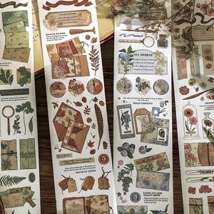 1 tira, retrô, ilustração de fita washi. Registro no diário, hobby, botânico, mirtilo, cartas