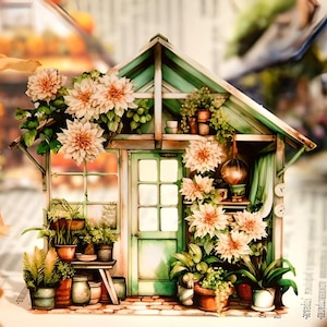 15 adesivos de jardim, retrô, vintage, sonhadores. Fosco. Jardinagem. Estações. Estufa