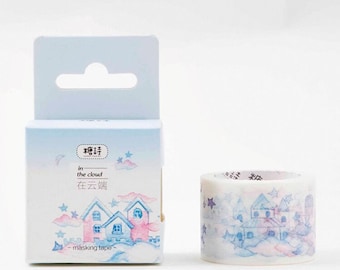 Kawaii, Maison de rêve. Nuage. Magique. Étoiles. Washi Tape. Ruban de masquage. Papeterie