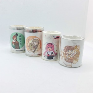 1 rouleau, bricolage, anime, manga, dessin animé, filles, garçons, ruban washi, bande PET. Collage. Autocollants. Boulangerie. Fille de ferme