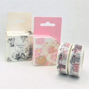 1 roll, Sakura, cherry blossoms, orange cat, cat, kawaii, washi tape