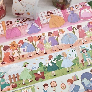 1 st, retro, vintage, bladgoud, kinderillustraties, washitape. Engelen, kerstmis, speelgoed, prinsessen