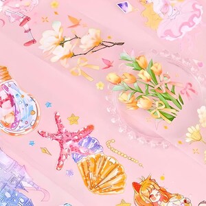 Anime. Fantasy. Girls. PET tape. Kawaii. Bottles. Magical. Stationery