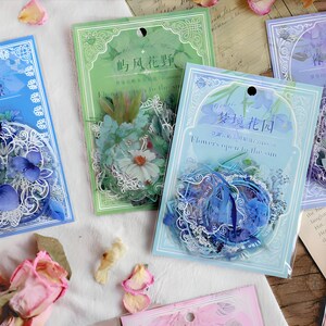 30 PET Aufkleber. Blumen. Frames. Wörter. Verzierung. Planner. Journal
