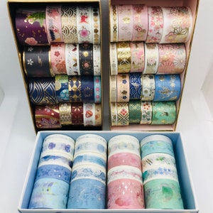 20pcs, folie, Japans patroon, ontwerp, washi tapes. Sakura, kersenbloesem, golven, kraanvogels. Fantasie, dierenriem, kwallen