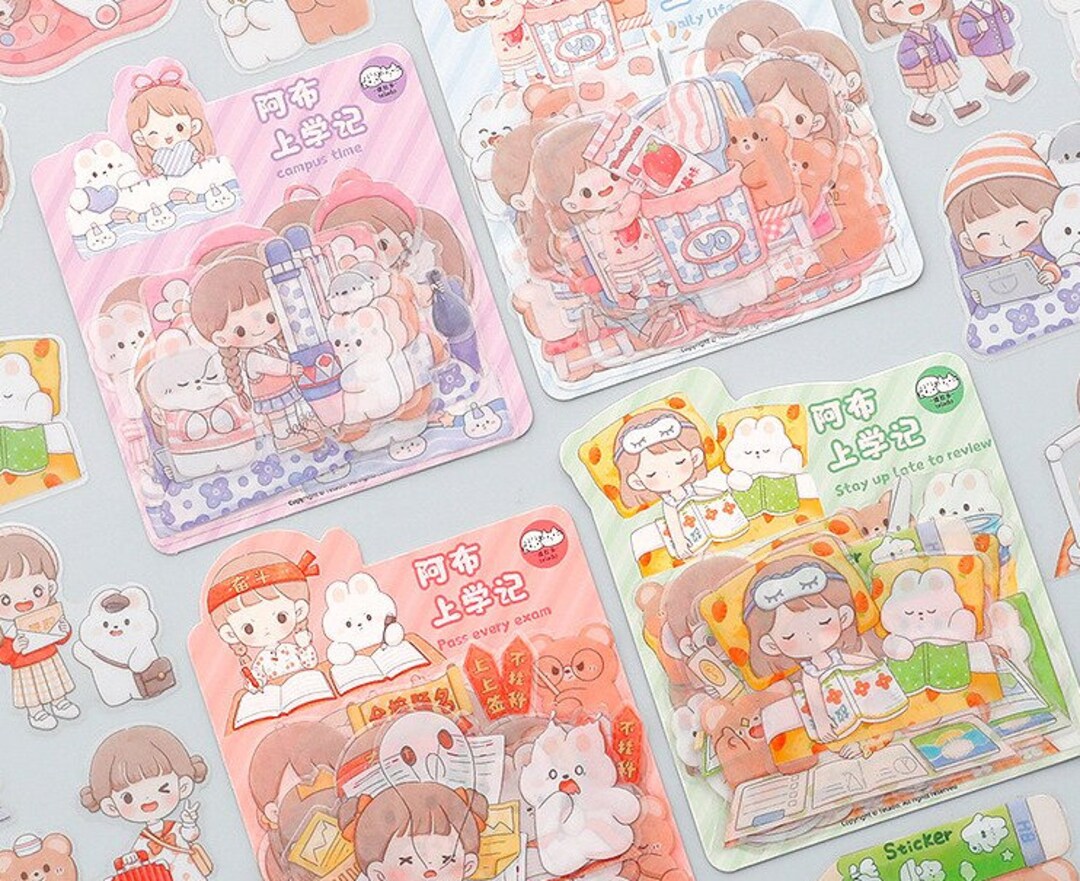 Autocollants 3D bouffants pour enfant, étiquette en mousse montable, dessin animé Kawaii Animal, pour téléphone portable