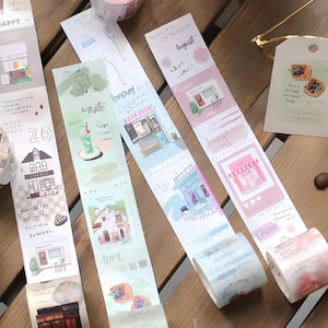 1 Rolle, kawaii, illustriert, Coffee Shops, Bäckerei, Menü, Essen, Süßigkeiten, Lifestyle, Washi Tape