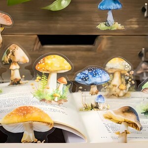 20 adesivi PET. Foresta. Funghi. Funghi fantasy. Autunno. Autunno.