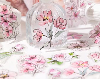 20 PET stickers. Drawings. Flowers. Wildflowers. Stationery. Scrapbooking. Planner. Colored.