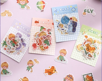 1 envelope, 40 washi paper stickers. The Little Prince. Le Petit Prince. Stationery