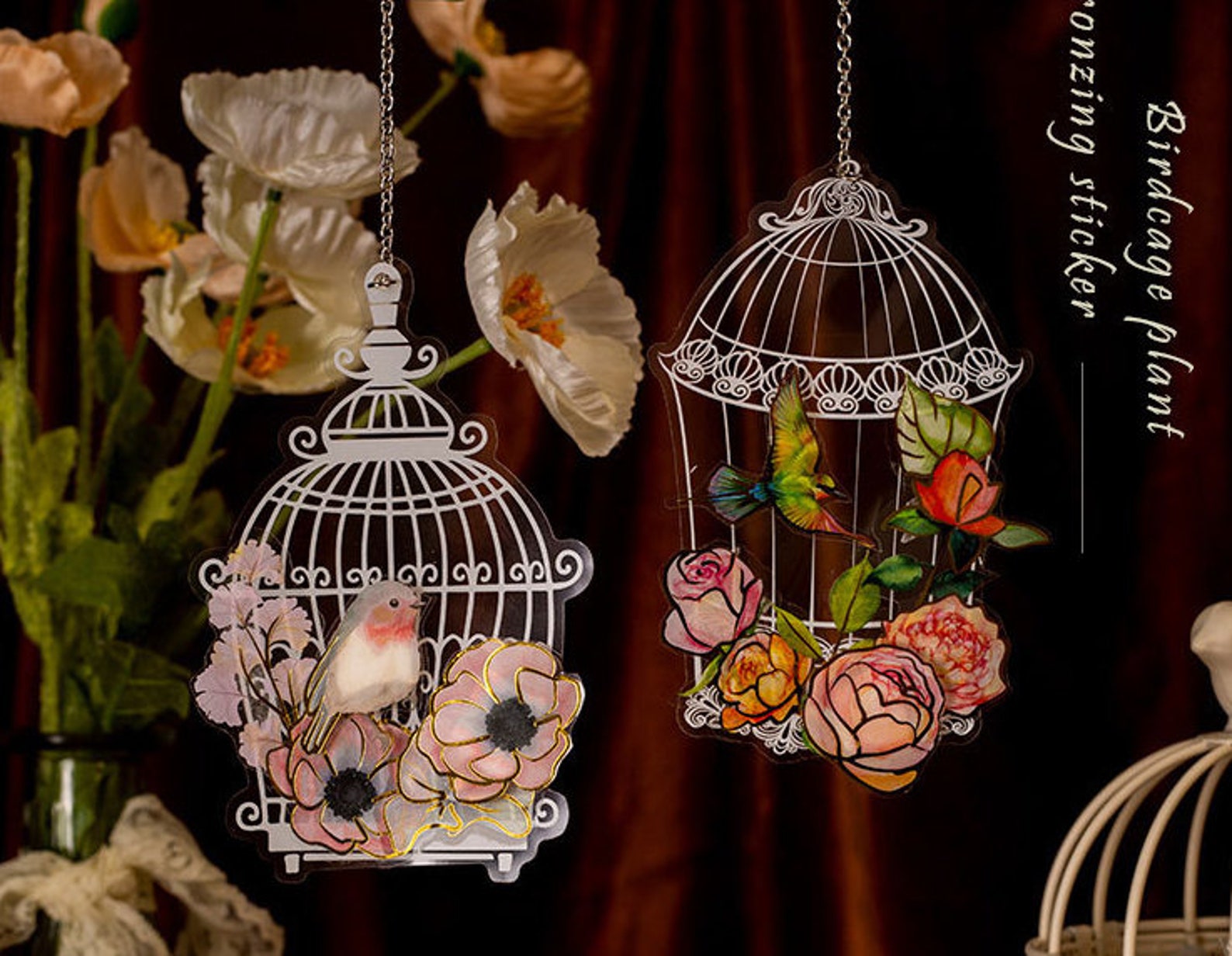 Photo inspiration: 36 Pcs Gold Foil Stickers Pet Material Cages Birds Flowers Photo Inspiration