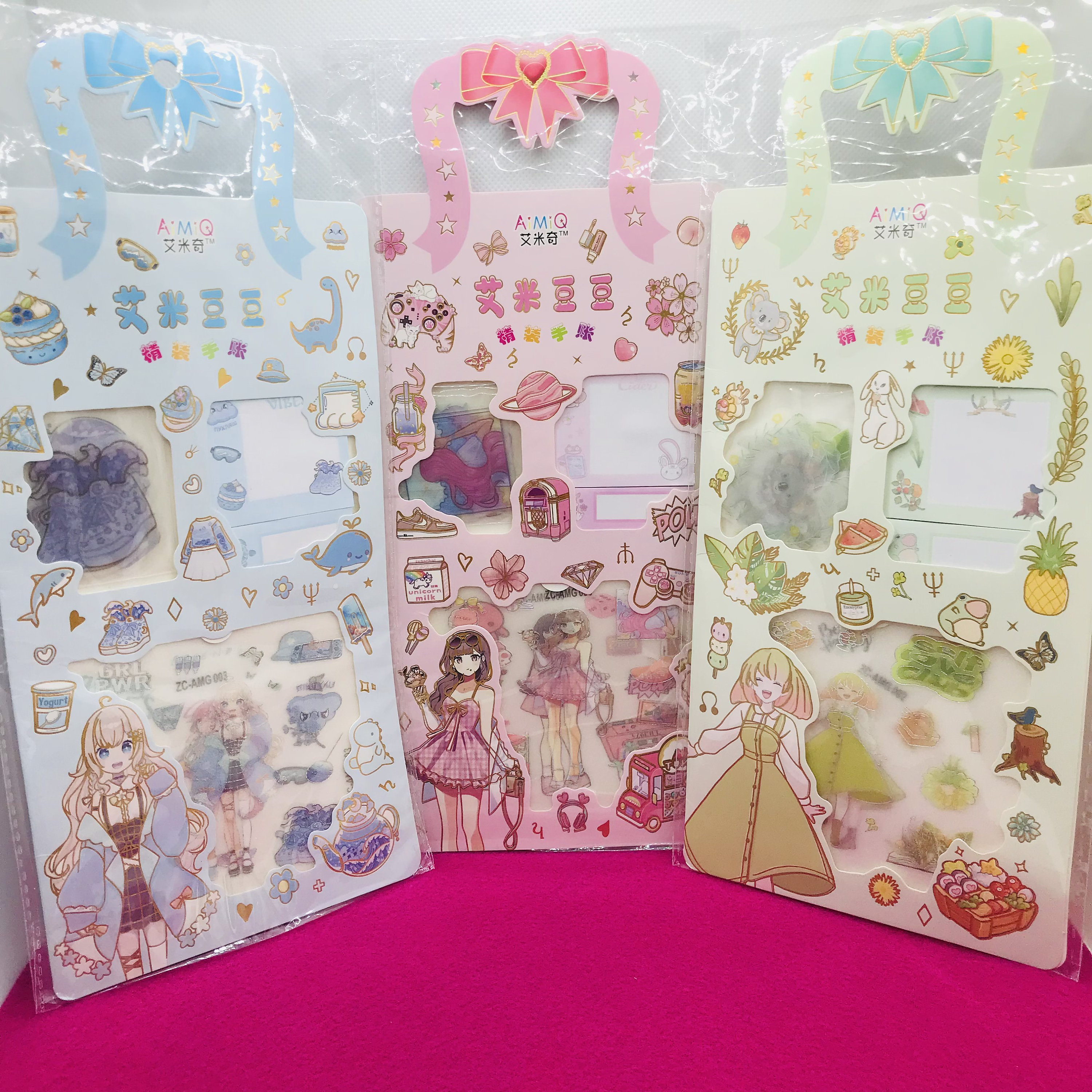1 Set, Journal Supply. Kawaii. Anime. Manga. Silver Foil Stickers