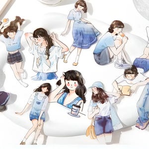 20 PET、マット、PET ステッカー。女の子。ファッション。毎日。ライフスタイル。服。