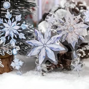 20 flocos de neve, pingente, adesivos PET. País das maravilhas do inverno. Gelo. Neve. Cristal.