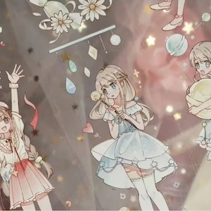 1 loop. PET tape. Japanese. Anime. Cartoon. girls. Milk. Cow. Maids. Strawberry.