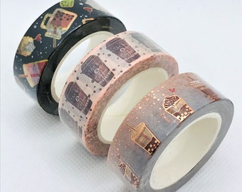 1pcs, coffee, tea, boba tea, milk tea, bubble tea, drinks, washi tape