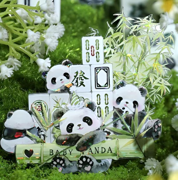 1 Schleife. 4 Designs. Pandabr. Bambus. Mahjong Spielsteine. Enten. Koi  Fisch. Lotos. Seerose. Niedliche Tiere. Katzen. PET-Band. Aufkleber. - Etsy  sterreich