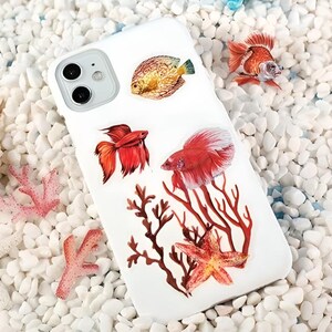 30 autocollants PET de haute qualité et haute définition. Poissons tropicaux, aquarium, coraux, tortues de mer, coquillages