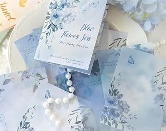 30 scrapbooking ephemera, decorative paper. Flowers. Vellum paper. Script.