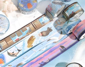 BGM. Washi tape. Summer limited 2024. Goldfish. Japan. Peach. Cats. Sunset. Swimming pool. Beach.
